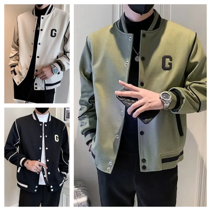 Chaquetas  para hombre, abrigos casuales con botones y manga larga con cuello alto de color sólido, chaquetas de ocio para hombre