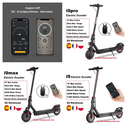 iScooter i9/i9pro/i9max Electric Scooter Adult 350/500W E-scooter 7.5/10Ah Electric Kick Scooter 8.5/10 inch New Adult Scooter