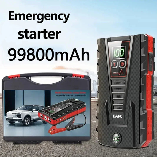 Arrancador de batería de coche portátil, dispositivo de arranque de emergencia de 99800mAh, 2500A, 12V