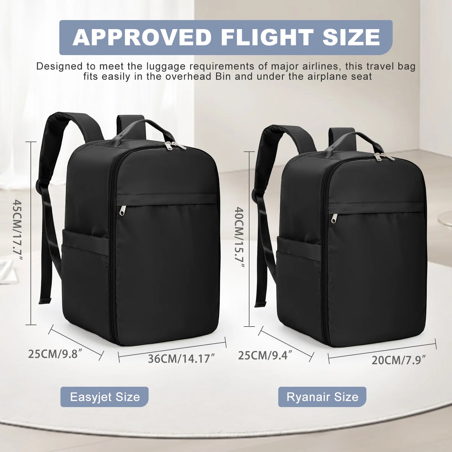 Ryanair-mochila de viaje para ordenador portátil, bolsa de mano para cabina Easyjet, 40x20x25, 45x36x20, para hombre y mujer