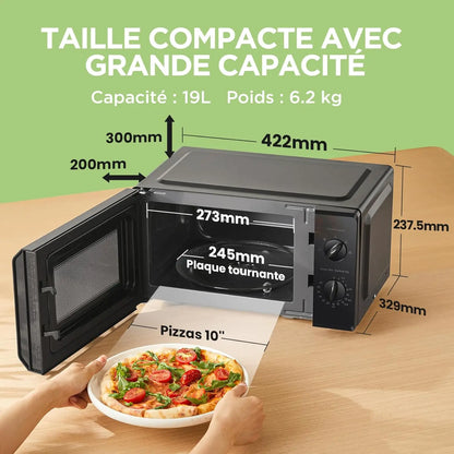 Horno microondas COMFEE', capacidad de 19 l, potencia ENVIO GRATIS ENTRE 5, 7 Y 14 DIAS.  de 700 W, 5 niveles de potencia, temporizador de 30 minutos, descongelación, color negro