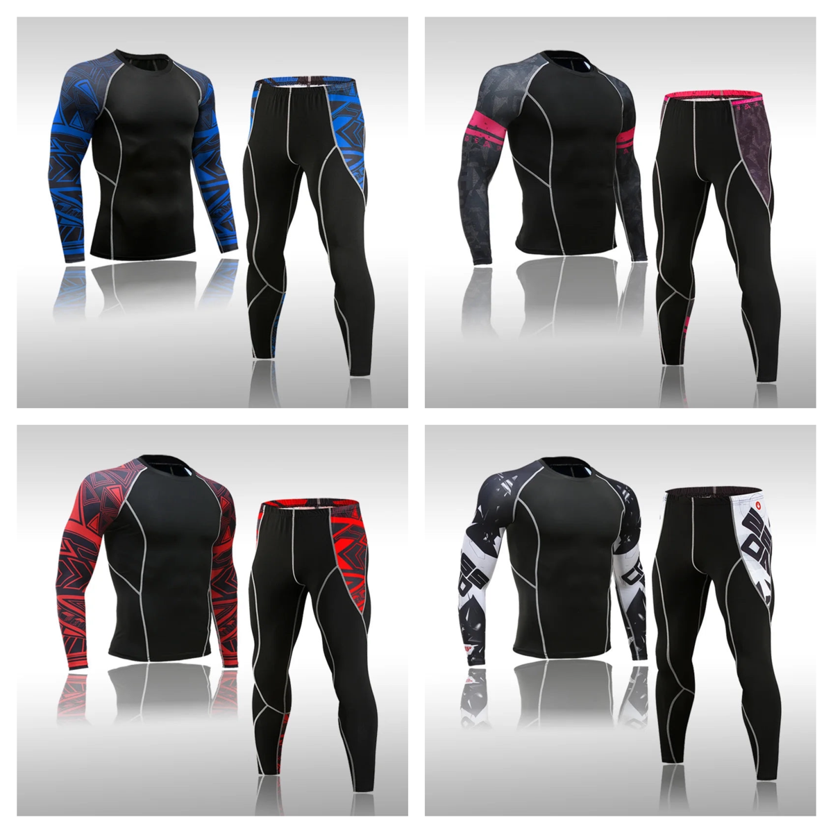 Traje deportivo para hombre, MMA, running, ropa deportiva de secado rápido, traje de compresión, entrenamiento físico, mallas deportivas de 3 piezas