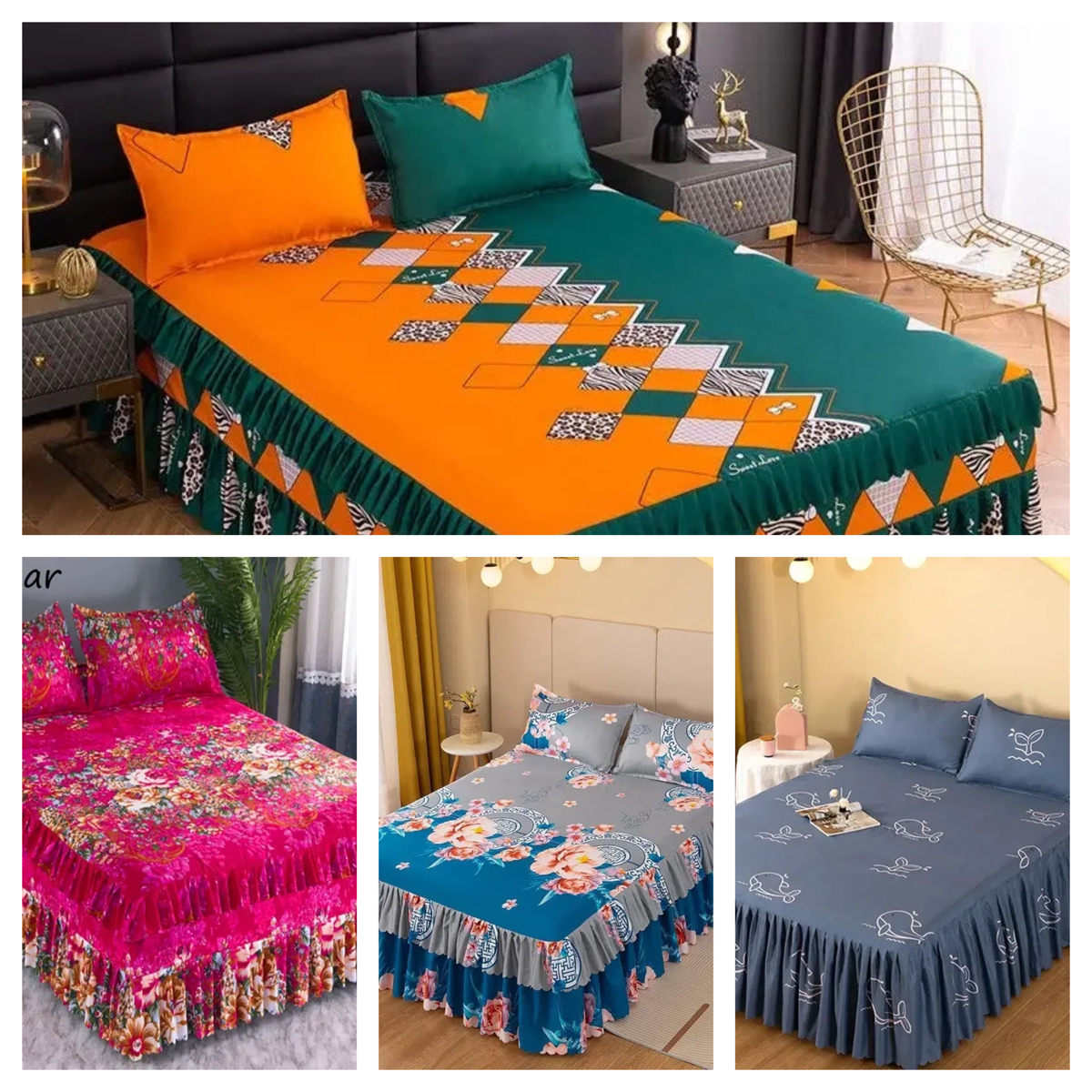 Sábanas de cama para dormitorio, colcha de colchón cómoda y agradable a la piel, moderna, protectora, lavada, de lujo, resistente a la decoloración( al mohadas no incluidas)