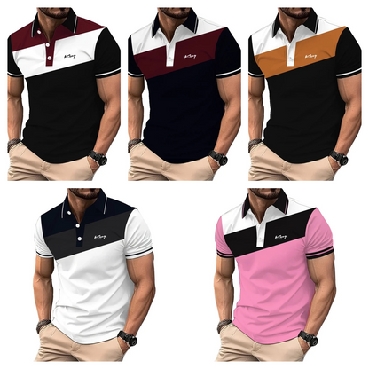 Polo de solapa informal de negocios para hombre, camisa de manga corta con estampado Digital 3D, Color de hechizos, moda de verano