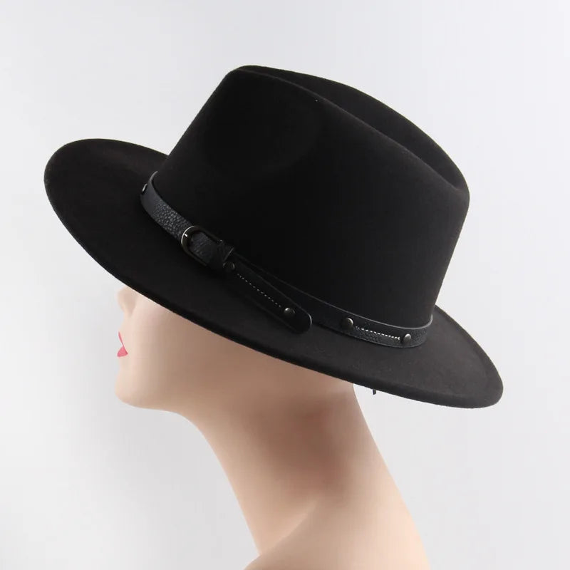 Características del sombrero Fedora Sombreros para hombres Sombreros para damas Fieltro Jazz Anillo Hebilla Accesorios Sombreros Fedora Panamá шляпаженская