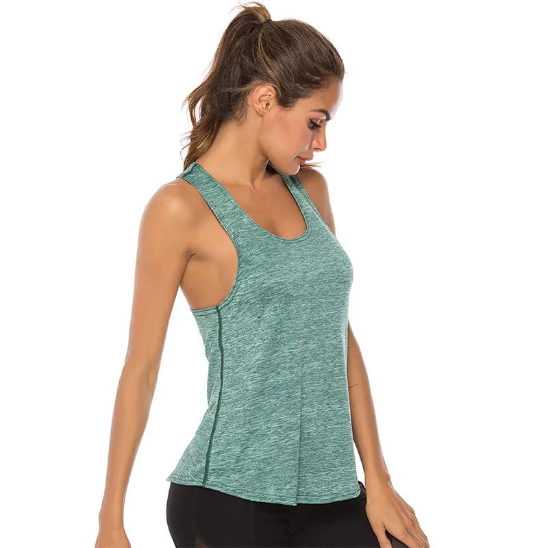 Camiseta de yoga sin mangas para mujer, de secado rápido, transpirable, para correr, deportes, sin mangas, para fitness, gimnasio, entrenamiento, camiseta de yoga