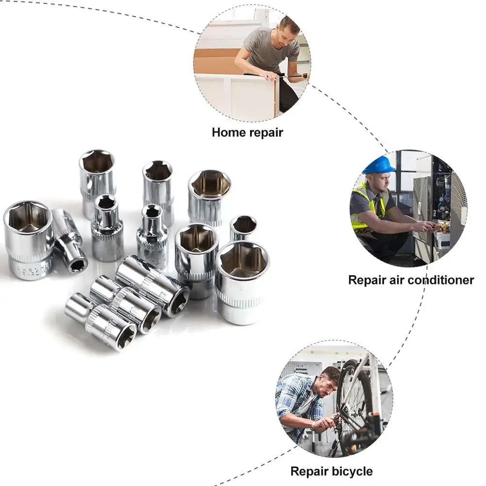 Juego de herramientas de reparación de automóviles, juego de llaves de trinquete, llave de vaso de trinquete, destornillador, Kit de herramientas metalúrgicas profesionales, 46 piezas