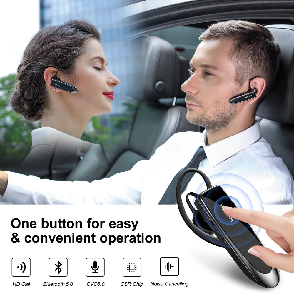 Auriculares inalámbricos New Bee Bluetooth V5.0 con micrófono y duración de 24 horas, miniauriculares manos libres para iPhone y Xiaomi