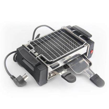 Parrilla eléctrica antiadherente para raclette familiar de 1000 W para 2 a 4 personas, parrilla sin humo, sartén para raclette, plancha eléctrica de 220 V