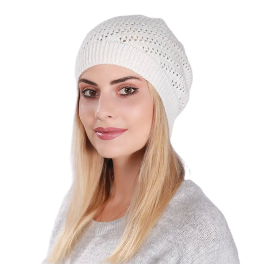 Gorros de moda nuevos para mujer, gorros tipo calavera, gorro para mujer, gorro de punto liso con agujeros, gorro suave informal para mujer para primavera, otoño e invierno