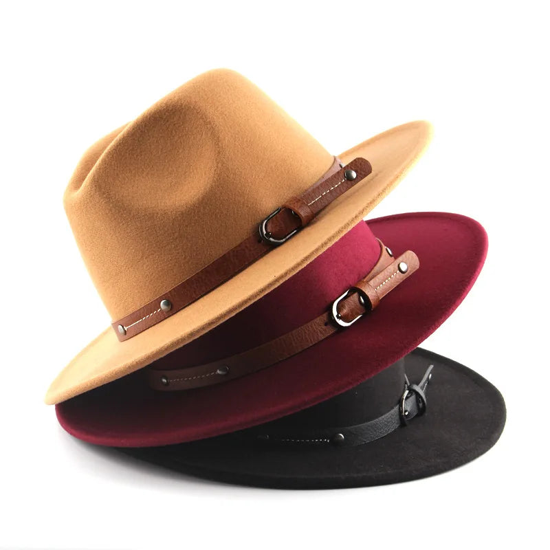 Características del sombrero Fedora Sombreros para hombres Sombreros para damas Fieltro Jazz Anillo Hebilla Accesorios Sombreros Fedora Panamá шляпаженская