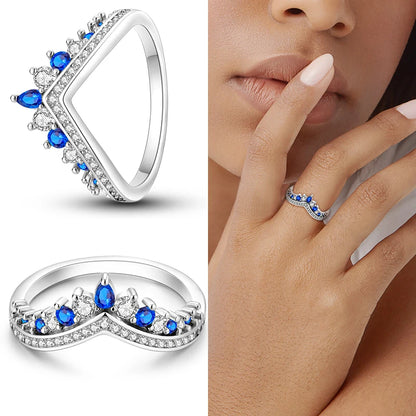 Nuevos anillos para mujer, 100 % plata de ley 925, con forma de estrella y luna, anillos de circonita de colores, joyería fina para bodas, compromisos y cumpleaños