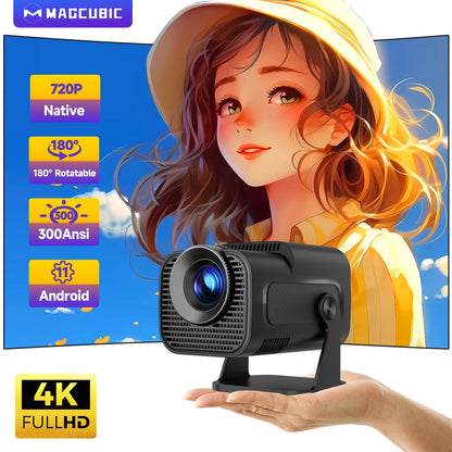 Proyector portátil para exteriores Magcubic HY320 Mini con Android 11, 4K, 720P, 300ANSI, Wifi6, BT5.0, giratorio de 180°