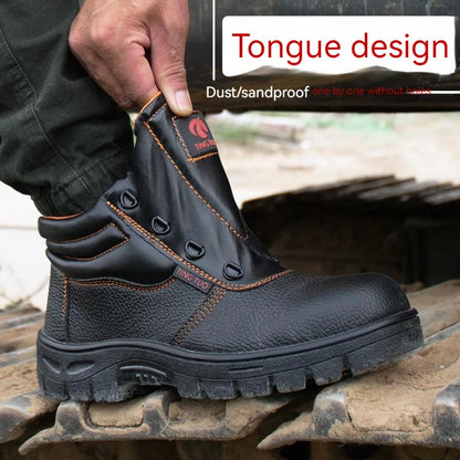 Botas de seguridad resistentes al desgaste para hombre, zapatillas de trabajo antigolpes y antipinchazos, botas impermeables, botas de trabajo protectoras indestructibles