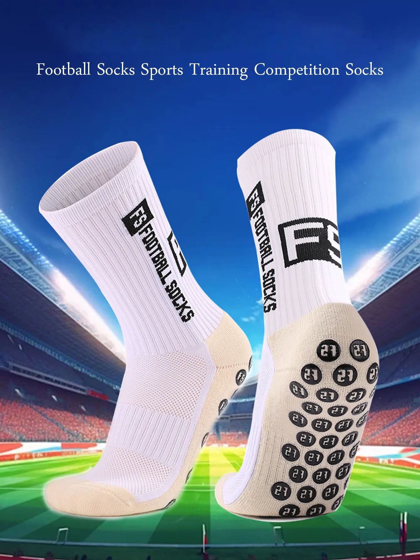 Calcetines de fútbol antideslizantes y antideslizantes para hombre, para fútbol, baloncesto, 4 pares