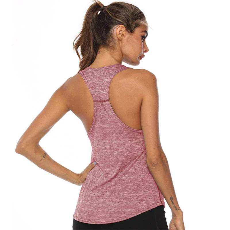 Camiseta de yoga sin mangas para mujer, de secado rápido, transpirable, para correr, deportes, sin mangas, para fitness, gimnasio, entrenamiento, camiseta de yoga