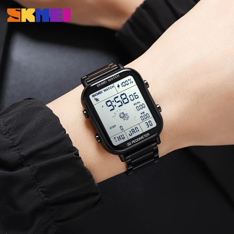 Reloj deportivo SKMEI creativo de moda multifunción de doble horario podómetro deportivo estudiante despertador hombre Relojes electrónicos 1888