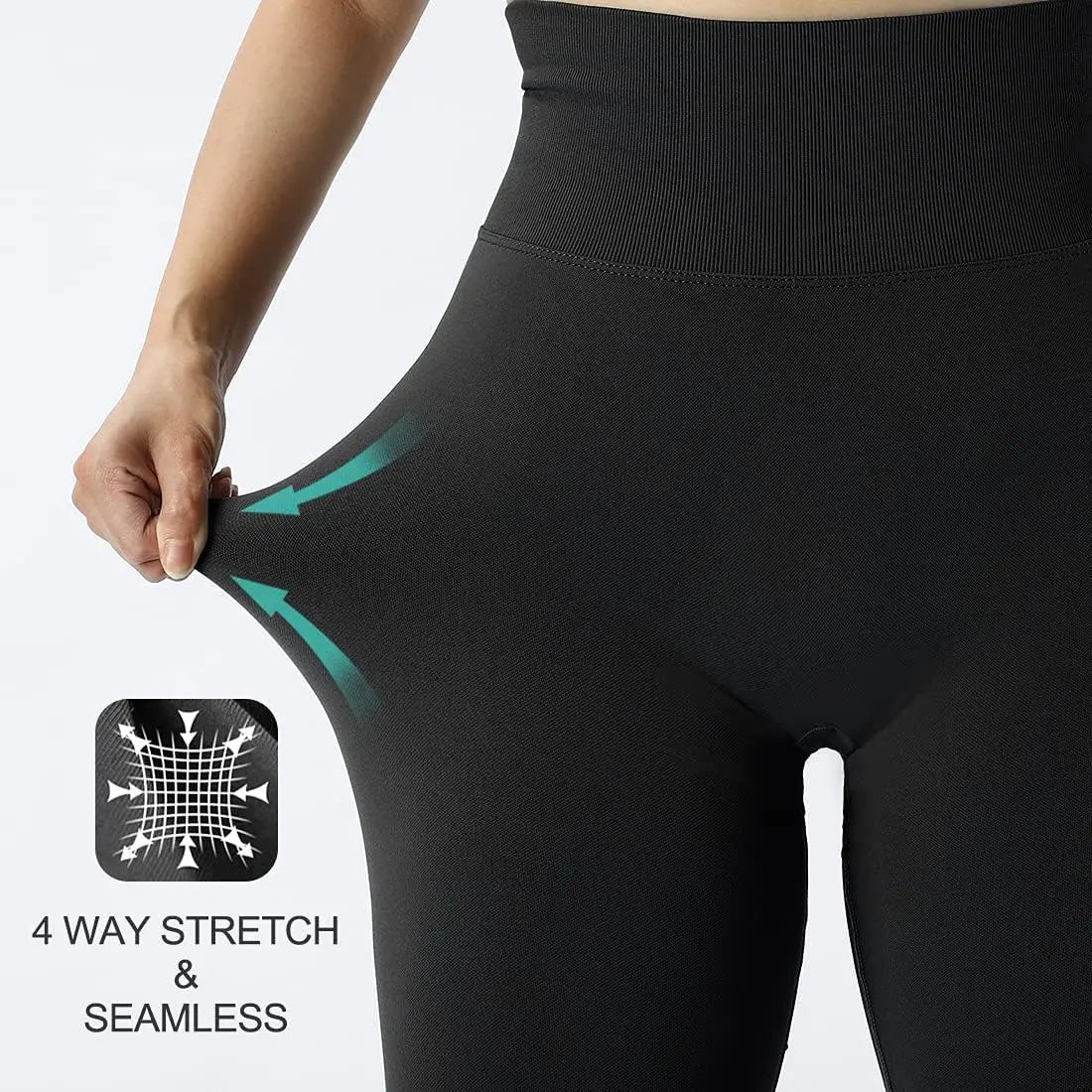 Pantalones de fitness para gimnasio de punto sin costuras para mujer, cintura alta y caderas ajustadas, pantalones de yoga de cintura alta color melocotón