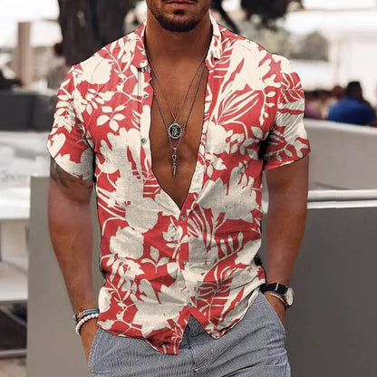 Camisas de cocoteros  para hombre, camisa con estampado 3D para hombre, camisetas de playa de manga corta  blusa de moda para hombre, camisa