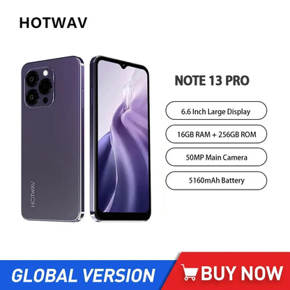 HOTWAV-smartphone Note 13 Pro, 4G, 6,6 pulgadas, HD, Octa Core, 16GB + 256GB, Android 13, 50MP, 5160mAh, 18W, carga rápida, NFC