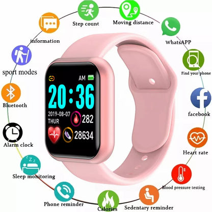 Reloj inteligente multifuncional para hombre y mujer, pulsera deportiva con Bluetooth, Monitor de sueño y música, D20, Y68