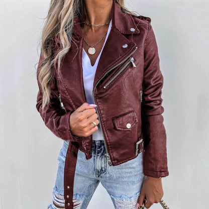 Chaqueta de otoño-invierno, abrigo de piel sintética, chaquetas para mujer , abrigo corto con cremallera y locomotora, abrigo de otoño-invierno para mujer, chaquetas