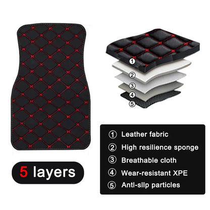 Alfombrillas universales de cuero PU para coche, alfombrillas impermeables para pies, Protector de alfombras delanteras y traseras, juego de accesorios para automóviles, 4 piezas