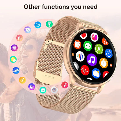 Reloj inteligente con Bluetooth para hombre y mujer, pulsera de acero con Dial personalizado, seguimiento de actividad deportiva, control del ritmo cardíaco, compatible con Android e IOS, G35