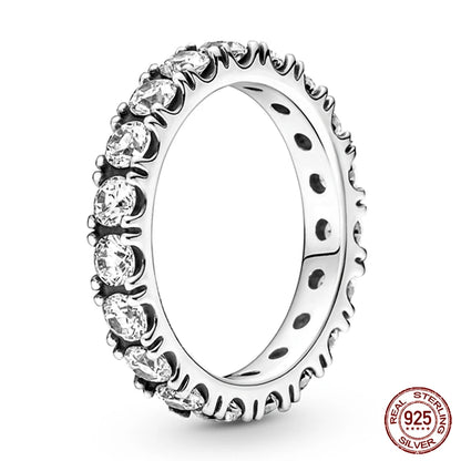 Nuevos anillos para mujer, 100 % plata de ley 925, con forma de estrella y luna, anillos de circonita de colores, joyería fina para bodas, compromisos y cumpleaños