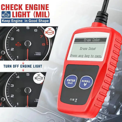 Instrumento de diagnóstico de fallas de coche, herramientas de escaneo de diagnóstico de códigos de fallas claros Obd2, versión Universal, 1 unidad