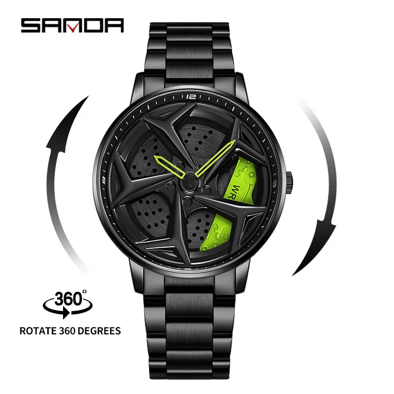 Super Reloj de pulsera de acero inoxidable resistente al agua, Reloj masculino