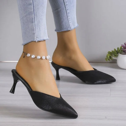 Zapatos de tacón alto con punta abierta, zapatillas sexys de 5,5 cm, elegantes, a la moda, Para fiesta, Verano