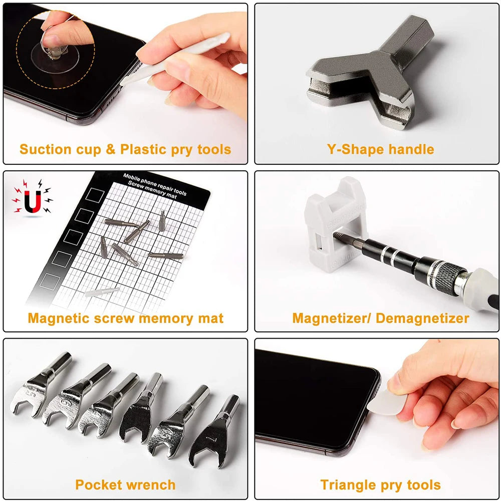 WOZOBUY-Juego de destornilladores magnéticos Torx Phillips, Kit de brocas de tornillo con llave removedora de controlador eléctrico, herramientas de reparación de teléfono