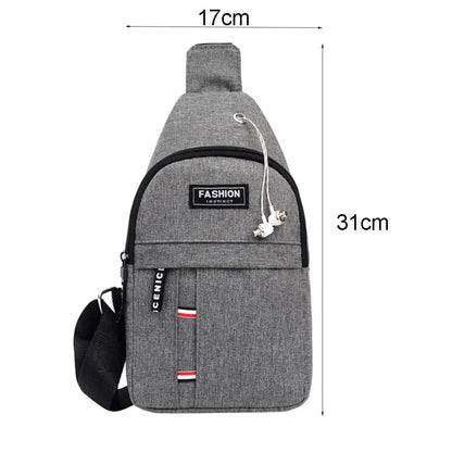 Bolso de pecho de estilo coreano para hombre, bandolera de hombro a prueba de agua, informal, deportiva