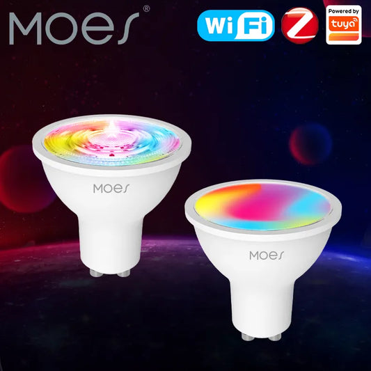 lampara GU10 WIFI bombillas LED inteligentes RGB C + W lámparas blancas regulables Smart Life APP Control bombillas de luz voz Alexa/Google