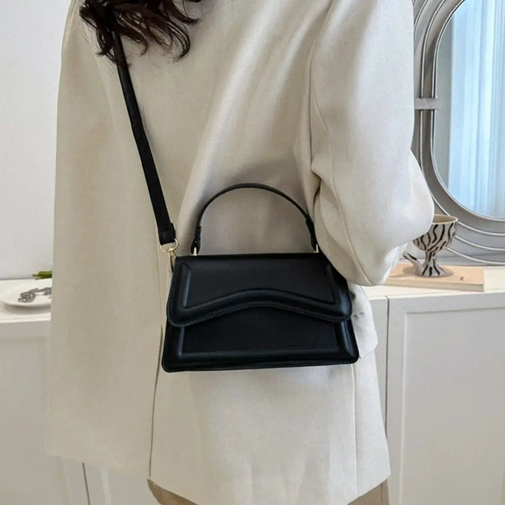 Bolso de hombro de cuero PU para mujer y niña, bandolera de moda, Color sólido, elegante