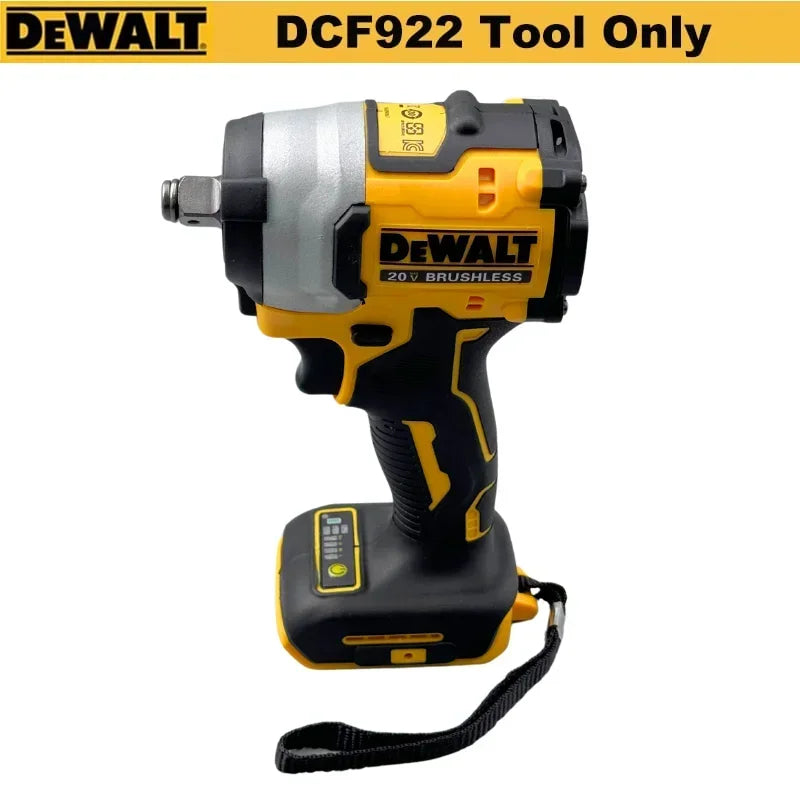 Dewalt-llave de impacto inalámbrica DCF922, herramientas eléctricas de batería Universal de 20V, recargable, alto par, 205Nm (marcha atrás), 1/2 pulgadas, 2500 PRM