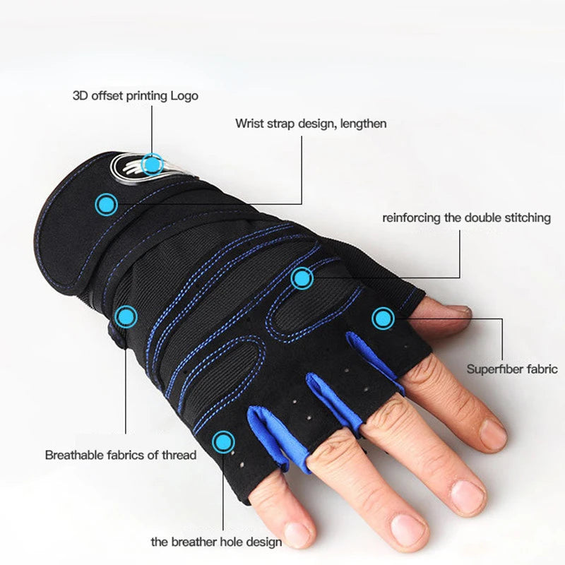 Guantes con mancuernas para hombres y mujeres, levantamiento de pesas, crossfit, culturismo, entrenamiento deportivo, gimnasio, guantes de entrenamiento, protector de muñeca antideslizante