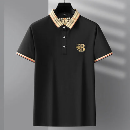 Polo de algodón transpirable para hombre, camiseta de manga corta, informal, de lujo, ropa de moda