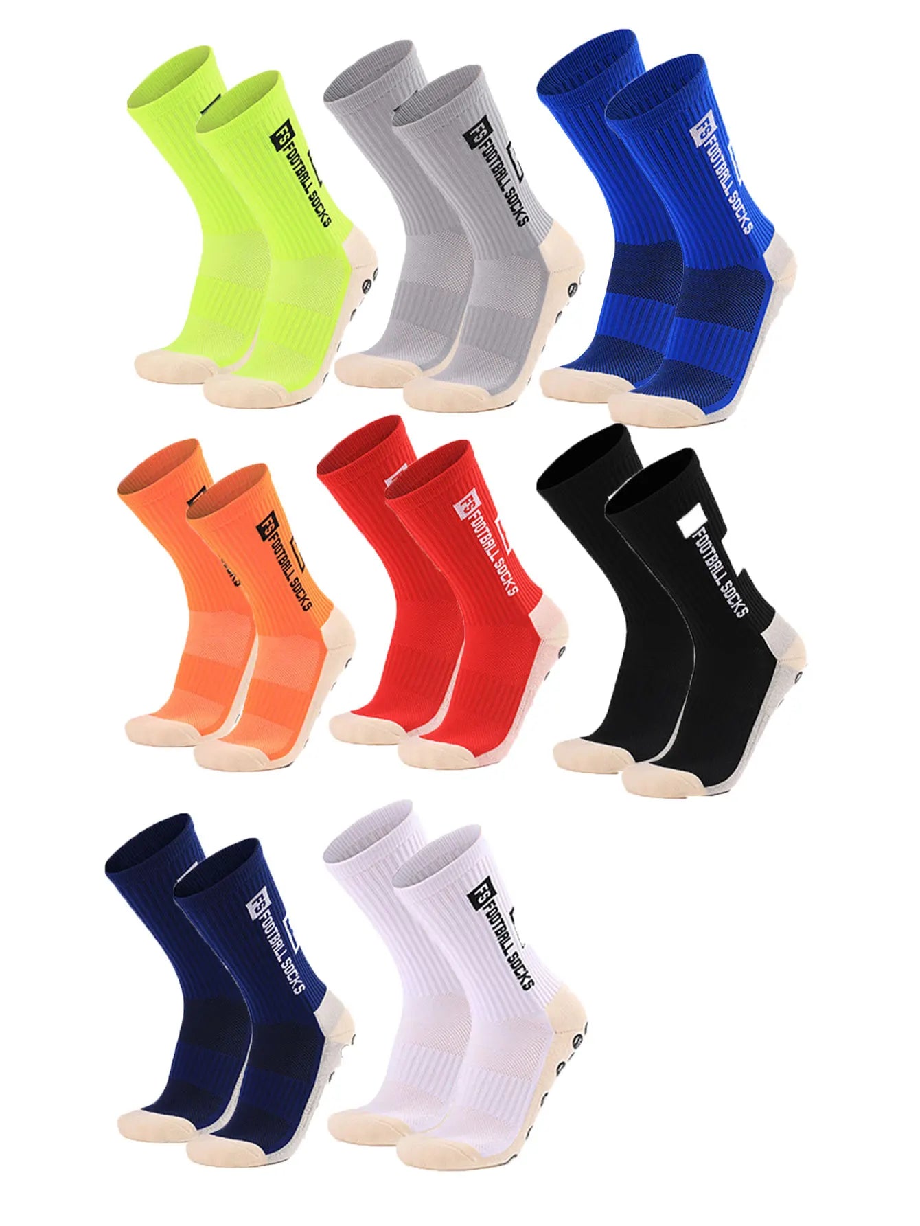 Calcetines de fútbol antideslizantes y antideslizantes para hombre, para fútbol, baloncesto, 4 pares