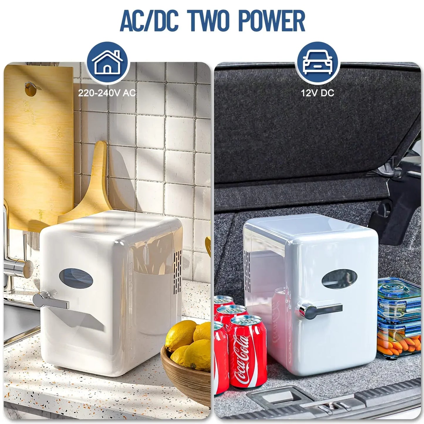 Mini refrigerador portátil de 4 l para bebidas, pequeño, con función de refrigeración y calefacción, para el hogar, la oficina, el coche y el camping, Vevor