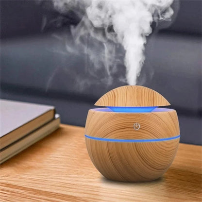 Humidificador eléctrico de aire con aroma, humidificador ultrasónico de madera, aromaterapia con aceites esenciales, generador de niebla fría para dormitorio