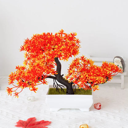 Plantas artificiales de plástico, bonsái, árbol pequeño, maceta de simulación, mesa, adornos en maceta, arreglo de flores para jardín, decoración de mesa para el hogar