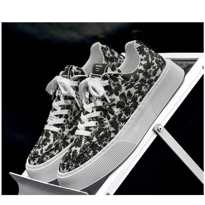 zapatos de diseñador para hombre, zapatos de lona estampados casuales de moda