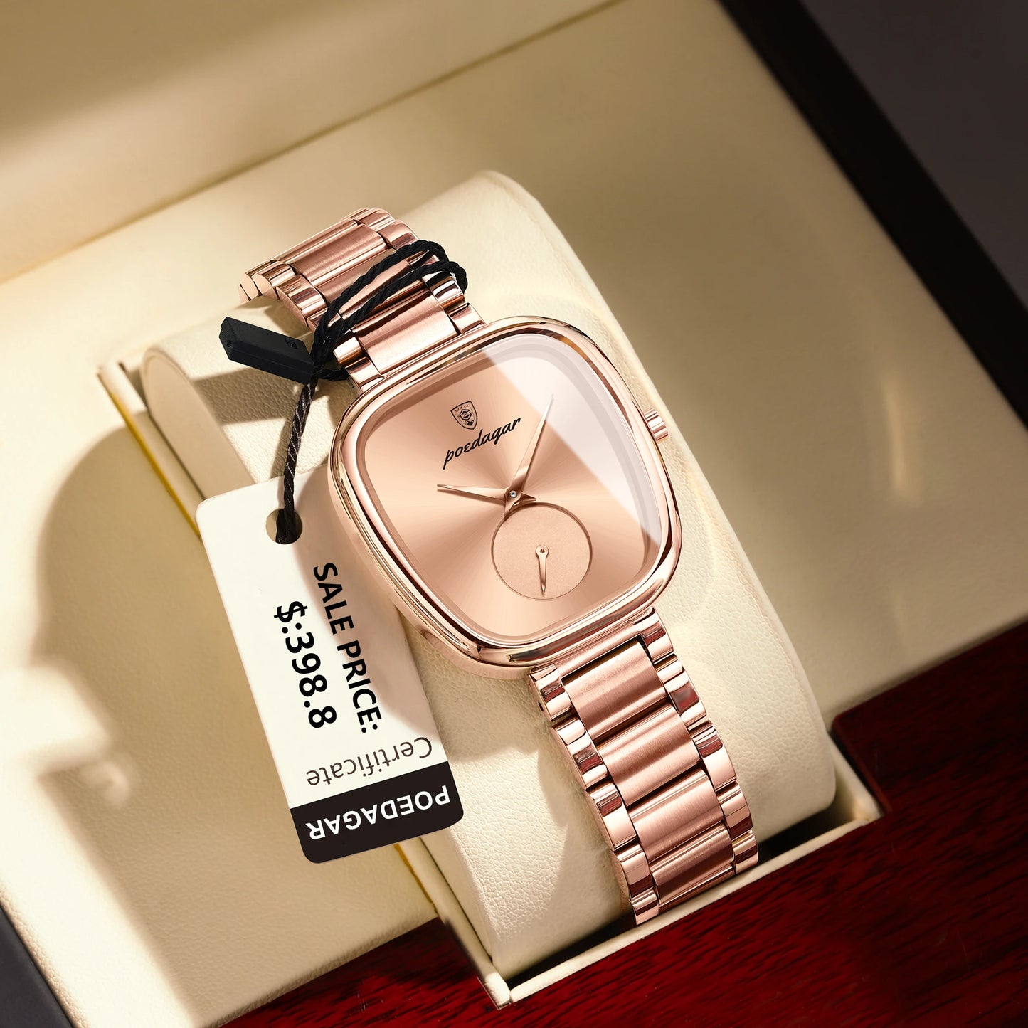 POEDAGAR Reloj de lujo para mujer Reloj de cuarzo de acero inoxidable resistente al agua para mujer Relojes de mujer de alta calidad Reloj elegante para mujer