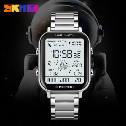 Reloj deportivo SKMEI creativo de moda multifunción de doble horario podómetro deportivo estudiante despertador hombre Relojes electrónicos 1888