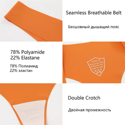 FINETOO 3 piezas de bragas de seda de hielo sin costuras para mujer, tangas deportivas sexis con cintura en V, tiro bajo, 10 colores sólidos, tanga transpirable