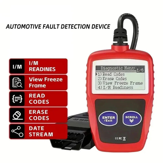 Instrumento de diagnóstico de fallas de coche, herramientas de escaneo de diagnóstico de códigos de fallas claros Obd2, versión Universal, 1 unidad