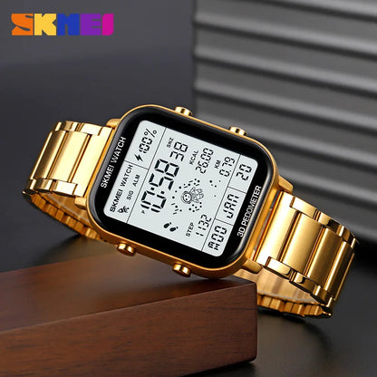 Reloj deportivo SKMEI creativo de moda multifunción de doble horario podómetro deportivo estudiante despertador hombre Relojes electrónicos 1888