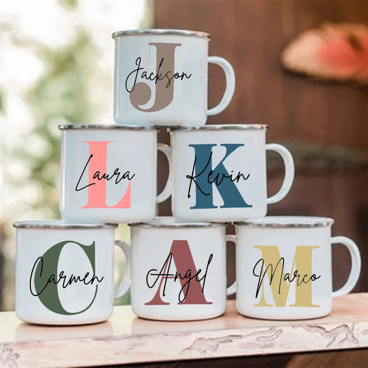 Taza personalizada con inicial y nombre, taza de café, despedida de soltera, padrino, dama de honor, regalo de cumpleaños para hombres y mujeres